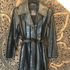 Vintage *mint condition* long leather coat